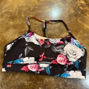 ZYIA Black Floral Sports Bra-LIKE NEW